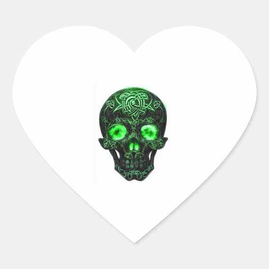 Keltische rune schedel hart sticker (Voorkant)
