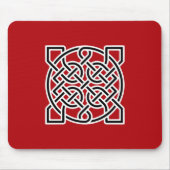 Keltische Sailors Knot, Deep Red, Black and White Muismat (Voorkant)