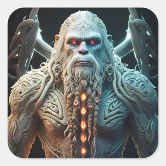 Keltische Sasquatch Vierkante Sticker (Voorkant)