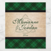 Keltische Schotse ruit Wijn Etiket (Enkel label)