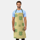 Keltische Shamrock All-Over Print Schort (Gedragen)