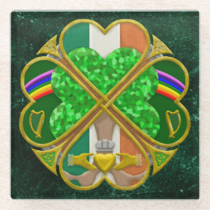 Keltische Shamrock Erfgoed Symbool Iers Geïnspiree Glazen Onderzetter