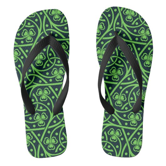 Keltische Shamrocks Paar Slippers Teenslippers (Voetbed)
