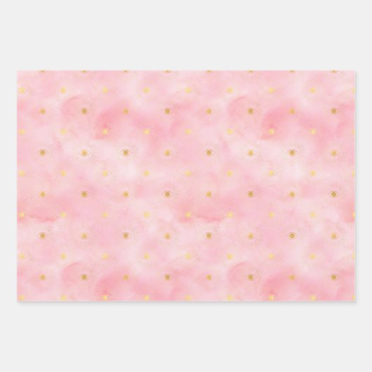 Keltische SkiesRoze en goudpapier Inpakpapier Vel (Voorkant 2)