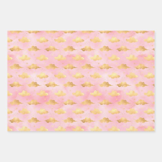 Keltische SkiesRoze en goudpapier Inpakpapier Vel (Voorkant)