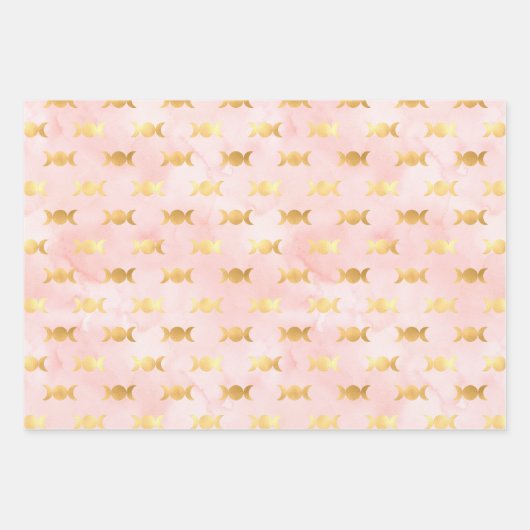 Keltische SkiesRoze en goudpapier Inpakpapier Vel (Voorkant)