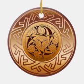 Keltische sleutel en spiralige kerstversiering keramisch ornament (Achterkant)