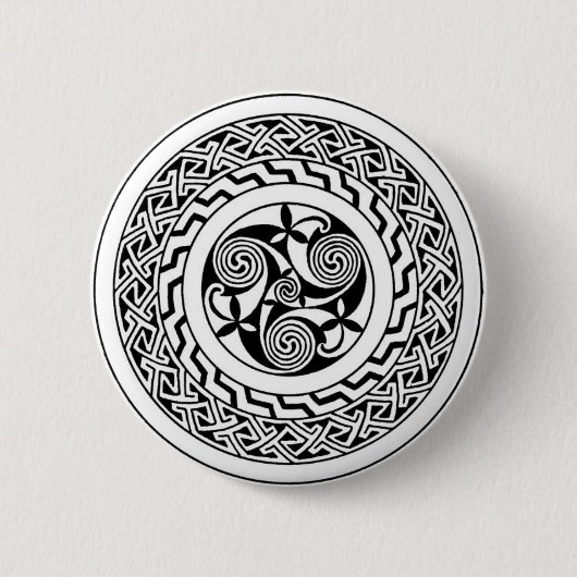 Keltische spiraal ronde button 5,7 cm (Voorkant)