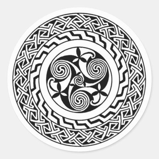 Keltische spiraal ronde sticker (Voorkant)