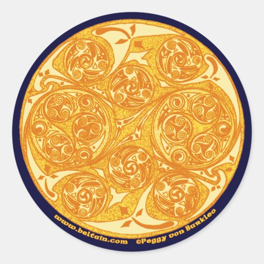 Keltische Spiraalvormige Kunst Stickers, Mandala O Ronde Sticker (Voorkant)