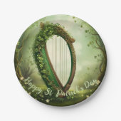   Keltische St Patrick’s Day Harp. Papieren Bordje (Voorkant)