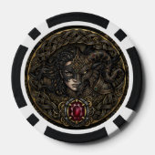 Keltische Steampunk-krijger. Poker Chips (Achterkant)