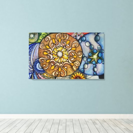 Keltische stenen canvas afdruk (Insitu (Houten vloer))