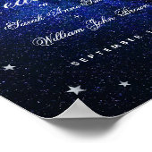 Keltische sterren & moonblauw bruiloft Welkomsttek Poster (Hoek)