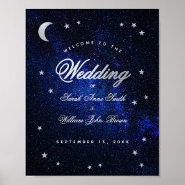 Keltische sterren & moonblauw bruiloft Welkomsttek Poster