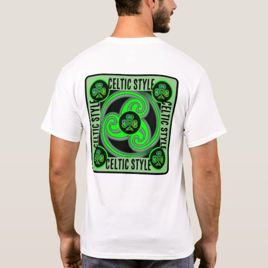 Keltische stijl dubbelzijdig t-shirt (Achterkant)
