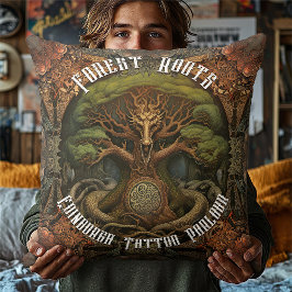 Keltische structuurdraak - Kunstkunst met AI-Tatto Kussen