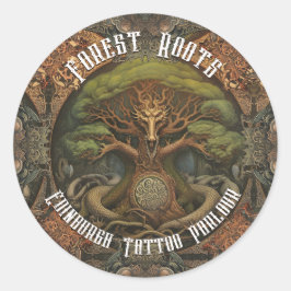 Keltische structuurdraak - Kunstkunst met AI-Tatto Ronde Sticker