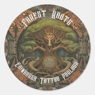 Keltische structuurdraak - Kunstkunst met AI-Tatto Ronde Sticker