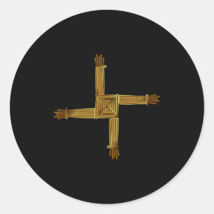 Keltische symbolen Brigid's kruis Keltische knoop Ronde Sticker