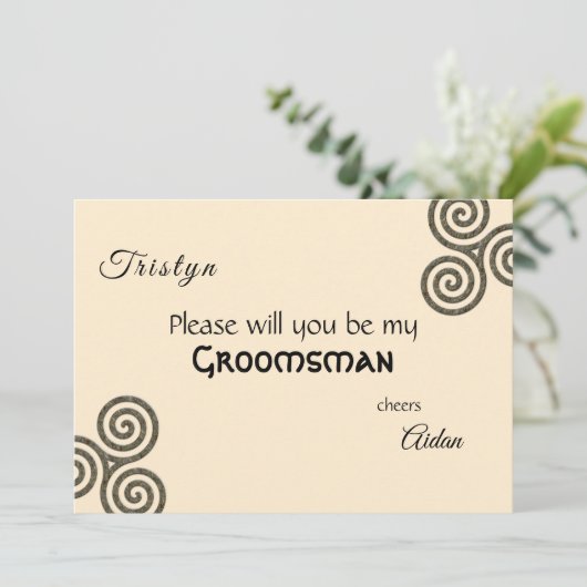 Keltische symbolen en gebladerte op room kaart (Staand voorkant)