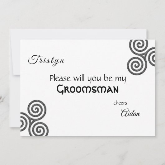 Keltische symbolen en gebladerte op wit kaart (Voorkant)