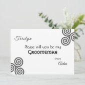 Keltische symbolen en gebladerte op wit kaart (Staand voorkant)