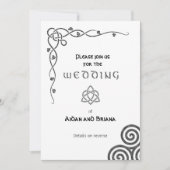 Keltische symbolen en gebladerte op wit modern kaart (Voorkant)