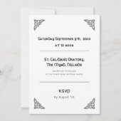 Keltische symbolen en gebladerte op wit modern kaart (Achterkant)