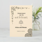 Keltische symbolen en loof op moderne crème kaart (Staand voorkant)