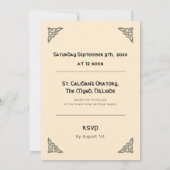 Keltische symbolen en loof op moderne crème kaart (Achterkant)