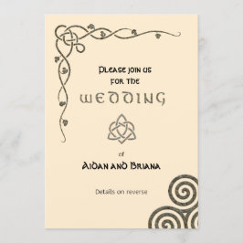 Keltische symbolen en loof op moderne crème kaart