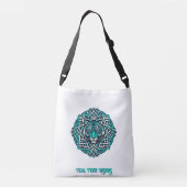 Keltische Teal Tijger Crossbody Tas (Achterkant)