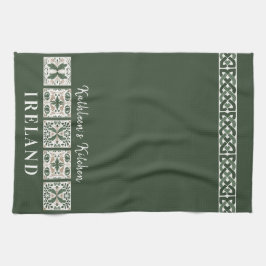 Keltische Tegels Ierland gepersonaliseerd Theedoek