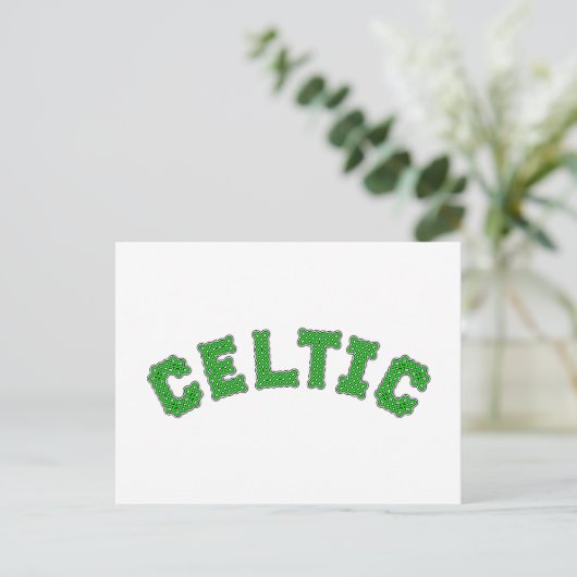 Keltische tekst briefkaart (Staand voorkant)