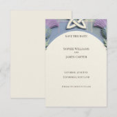 Keltische Thistle Save the Date Kaart met Schotse (Voorkant / Achterkant)