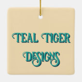 Keltische tijger beige plein keramisch ornament (Achterkant)