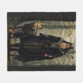 Keltische tovenaar en wolf fleece deken (Voorkant (Horizontaal))
