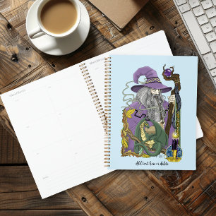 Keltische tovenaardraak fantasie paars planner