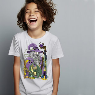 Keltische tovenaardraak fantasie paars t-shirt