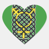 Keltische transgender symbool geel hart sticker (Voorkant)