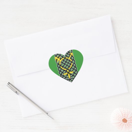 Keltische transgender symbool geel hart sticker (Envelop)