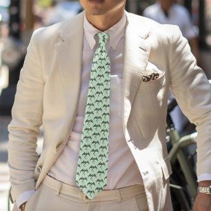 Keltische Tribal Dragon Zwart Groen Stropdas