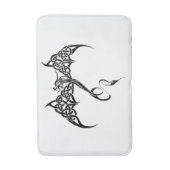 Keltische Tribal Dragon Zwart Wit Badmat (Voorkant Verticaal)
