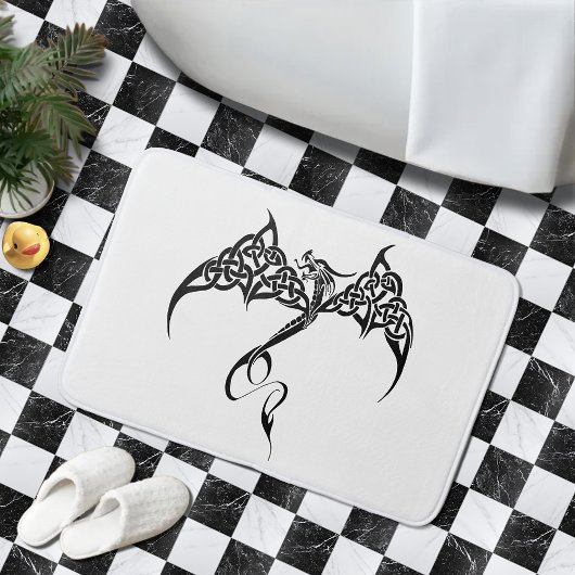Keltische Tribal Dragon Zwart Wit Badmat