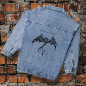 Keltische Tribal Dragon Zwart Wit Denim Jacket