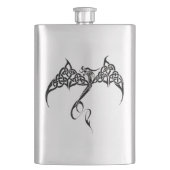 Keltische Tribal Dragon Zwart Wit Heupfles (Voorkant)