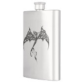 Keltische Tribal Dragon Zwart Wit Heupfles (Links)