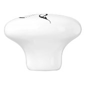 Keltische Tribal Dragon Zwart Wit Keramische Knop (Zijkant)