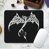 Keltische Tribal Dragon Zwart Wit Muismat
